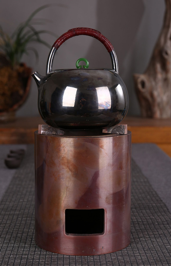 純銅炭火爐帶三腳支架紫銅風爐紅銅茶道煮茶燒水爐復古燒水炭火盆(圖2) 純銅炭火爐帶三腳支架紫銅風爐紅銅茶道煮茶燒水爐復古燒水炭火盆(圖2)