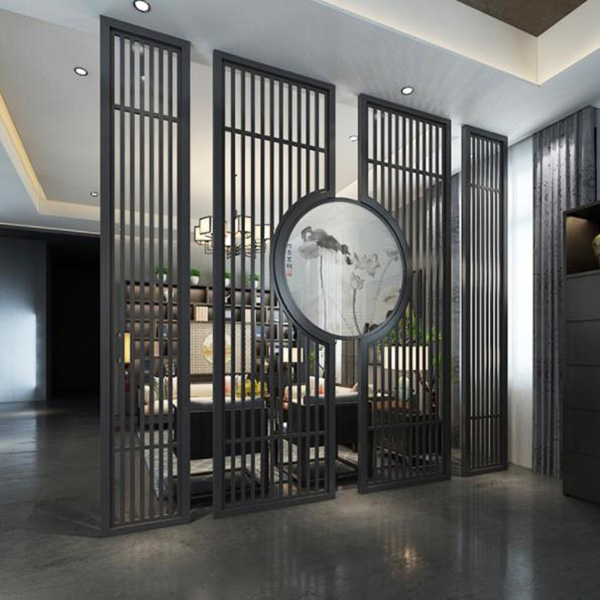 不銹鋼屏風隔斷鏤空格柵客廳方通背景墻(圖1) 不銹鋼屏風隔斷鏤空格柵客廳方通背景墻(圖1)